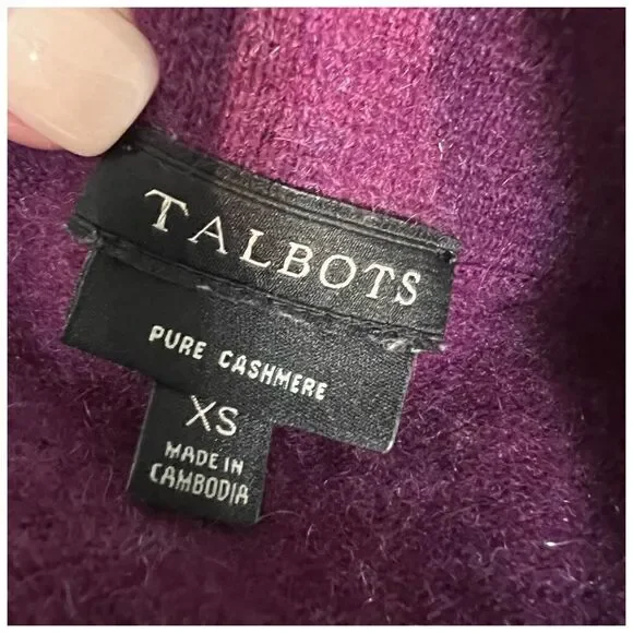 Talbots Pure Cashmere Sweater Pullover Soft Purple Mock Neck XS - Picture 4 of 5